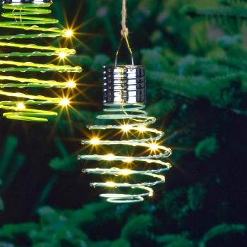 Haushalt international Solární závěsné světlo Spirála, Ø 9 cm, modré