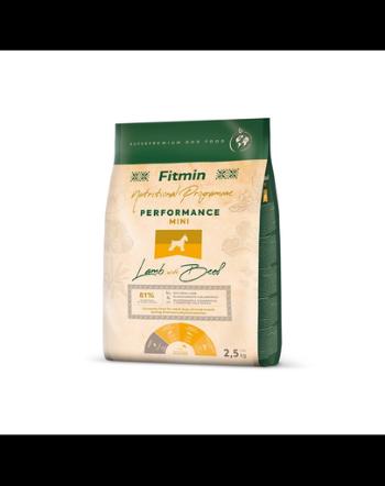 FITMIN Dog Nutritional Programme Mini Performance Lamb&amp;Beef 2,5 kg Hrana caini talie mica, cu nivel de activitate foarte ridicat, cu miel si vita