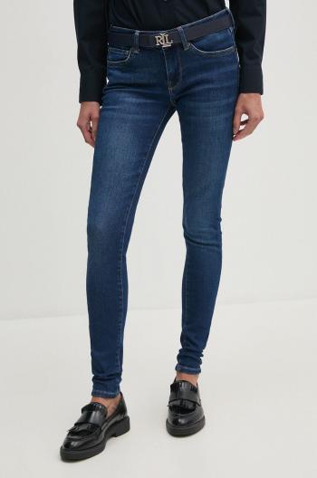 Džíny Pepe Jeans SKINNY JEANS LW dámské, tmavomodrá barva, PL204583DP6