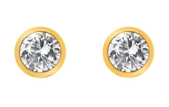 Hot Diamonds Pozlacené náušnice s topazy a pravým diamantem Gemstone DE832