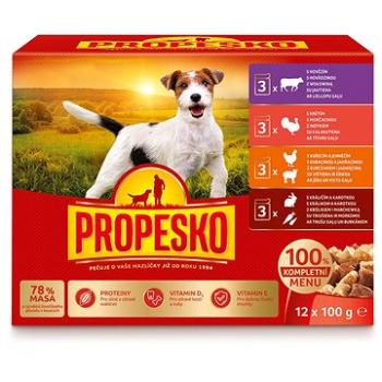 Propesko kapsa pes kuře/jehně,krůta,králík/mrkev,hovězí 12 × 100g (8595606404922)