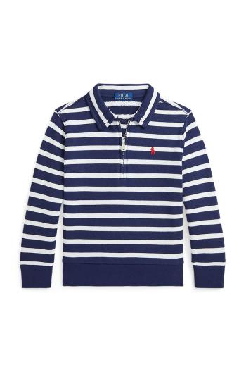 Dětská bavlněná mikina Polo Ralph Lauren tmavomodrá barva, vzorovaná, 322958182001