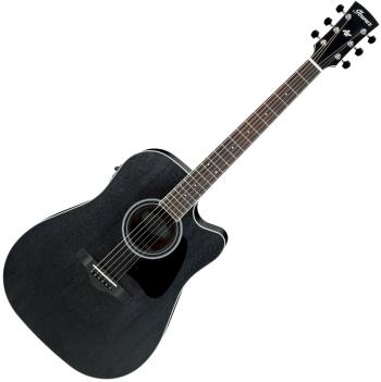 Ibanez AW84CE-WK Weathered Black Open Pore Elektroakustická kytara Dreadnought