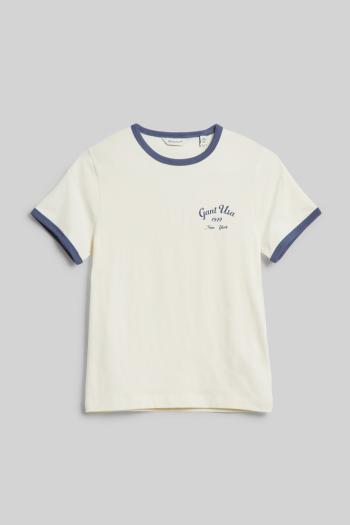 TRIČKO GANT SCRIPT LOGO SLIM TOP CREAM