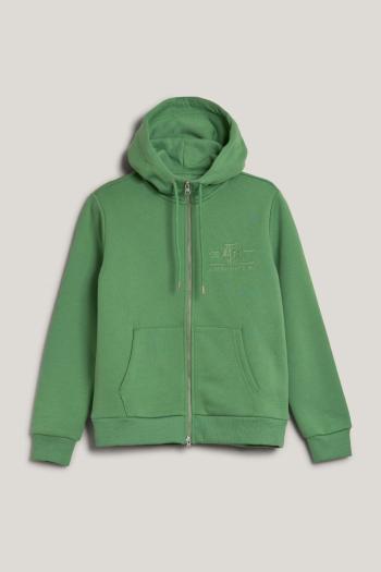 MIKINA GANT REG TONAL SHIELD ZIP HOODIE DUSTY GREEN