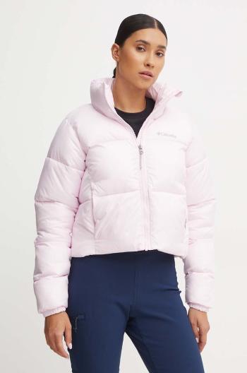 Bunda Columbia Puffect Colorblock dámská, růžová barva, zimní, 2088501