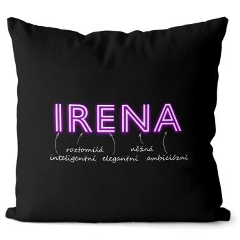 Polštář Ženská jména - NEON (Velikost: 55 x 55 cm, Jméno: Irena)