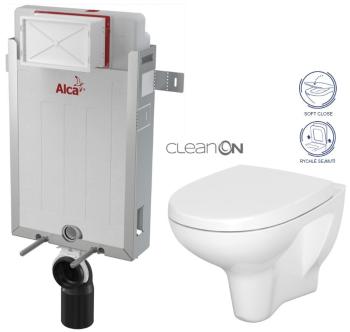 ALCADRAIN Renovmodul předstěnový instalační systém bez tlačítka + WC CERSANIT ARTECO CLEANON + SEDÁTKO AM115/1000 X AT1