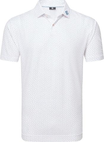 Footjoy Bounce Print Pique Mens White/Orange/Blue Jay XL Polo košile