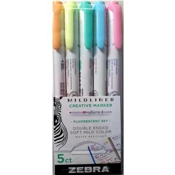 ZEBRA PEN Mildliner Fluorescent oboustranný - sada 5 ks (78105)