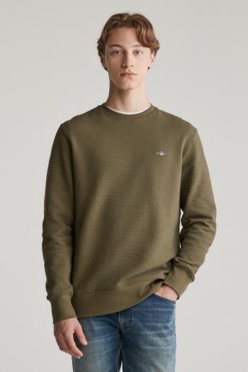 MIKINA GANT TEXTURE C-NECK SWEAT JUNIPER GREEN