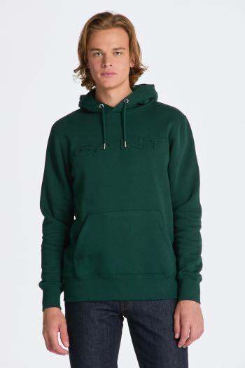 MIKINA GANT EMBOSSED SWEAT HOODIE TARTAN GREEN