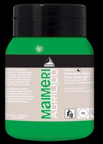MAIMERI ACRILICO - Akrylové farby 339 - permanent green light, 0,5 L