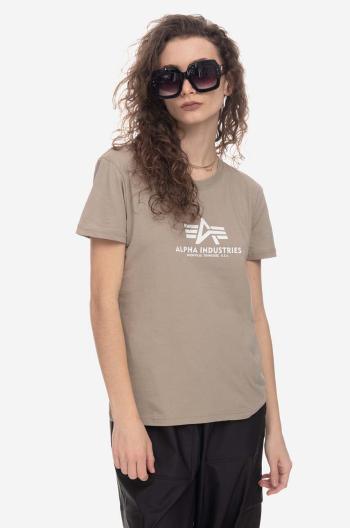 Bavlnené tričko Alpha Industries New Basic T Wmn 196051.679-beige, béžová farba