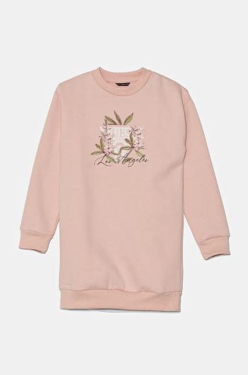 Dívčí šaty Guess růžová barva, mini, J4BK22 KCKF2