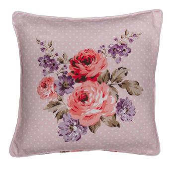 Růžový bavlněný potah na polštář s růžemi Dotty Rose - 40*40 cm DTR21