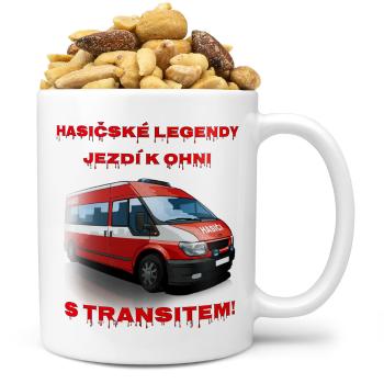 Hrnek Hasičské legendy – Transit (Náplň hrníčku: Směs slaných oříšků)