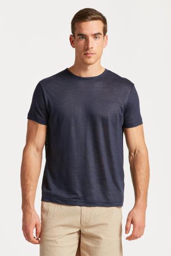 TRIČKO GANT LINEN REGULAR T-SHIRT EVENING BLUE