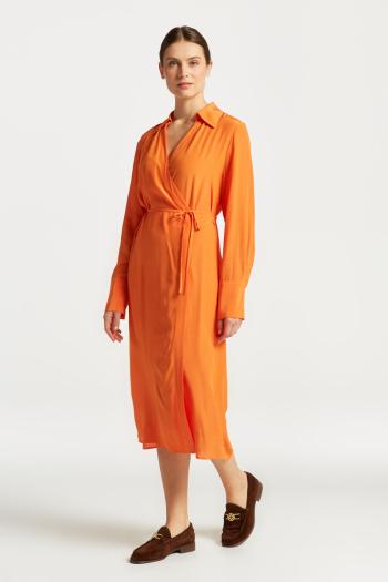 ŠATY GANT REG WRAP DRESS PUMPKIN ORANGE