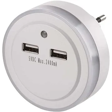 EMOS LED noční světlo P3313 do zásuvky s 2× USB (1456000100)