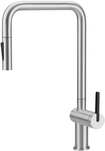 DEANTE Ocelová kuchyňská baterie Momi, s výsuvnou hubicí BKM_F73N