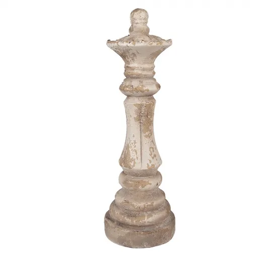 Béžová antik dekorace figurka šachová královna - Ø 13*40 cm Clayre & Eef