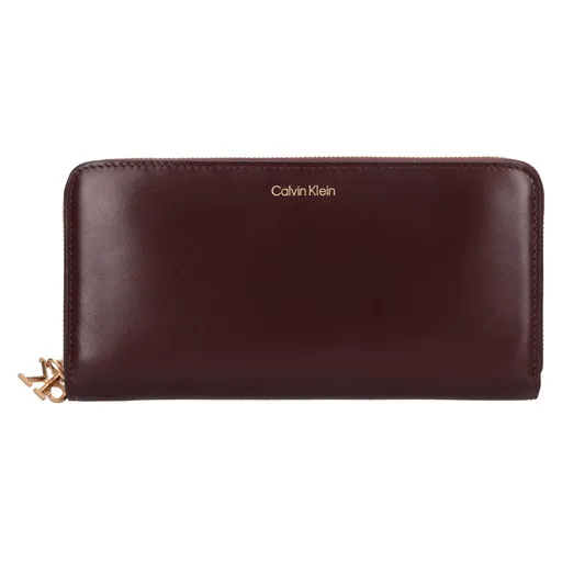 Dámská kožená peněženka Calvin Klein Ritte - vínová