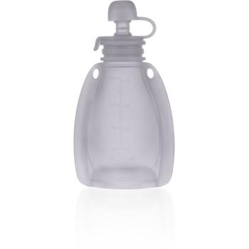 Zopa Silicone Refillable Baby Food Pouch kapsička na jídlo 0 m+ Transparent Grey 120 ml