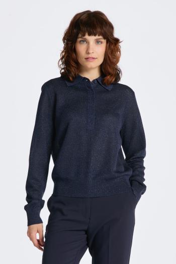 SVETR GANT METALLIC LS POLO EVENING BLUE