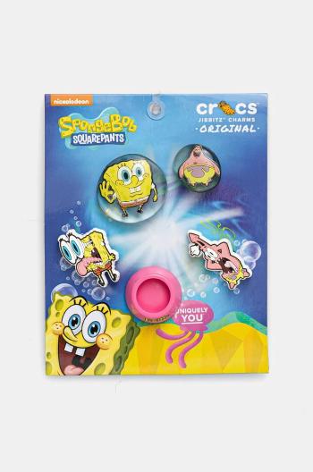 Připínačky pro dětské boty Crocs Spongebob Bubble 5-pack žlutá barva, 10013556