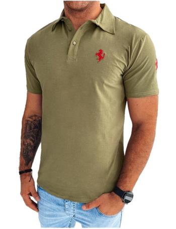 Khaki polokošile s nášivkou koně vel. 2XL