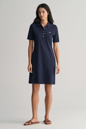 ŠATY GANT SLIM SHIELD SS PIQUE POLO DRESS EVENING BLUE