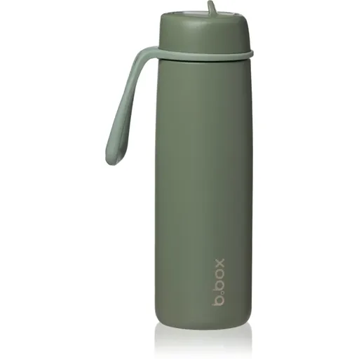 B.Box Stainless Steel Thermos Bottle termoláhev s brčkem Olive 690 ml