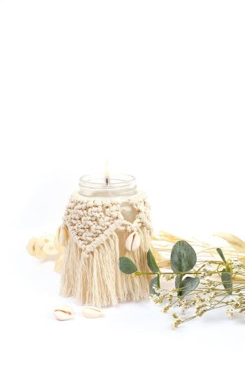 Graine Creative DIY sada makramé svíček Bohemian Macrame Candle