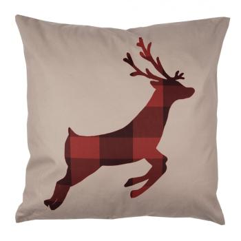 Béžový povlak na polštář s jelenem Deer - 45*45 cm TX22