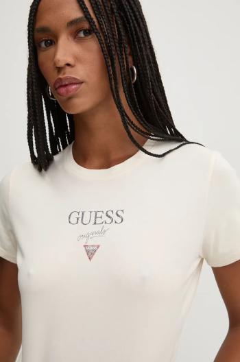 Tričko Guess Originals béžová barva, W4BI05 J1314