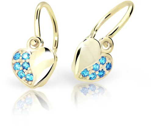 Cutie Jewellery Dětské náušnice ze žlutého zlata C2160-10-X-1 světle modrá
