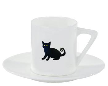 Espresso hrnek s podšálkem 100ml Halloween cat