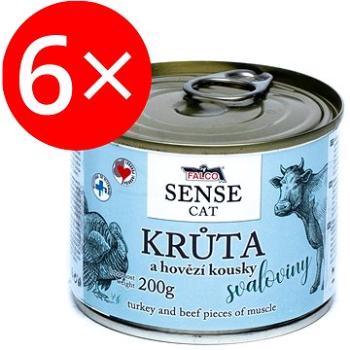 Falco Sense Cat krůta a hovězí 6 × 200 g (8594725086026)