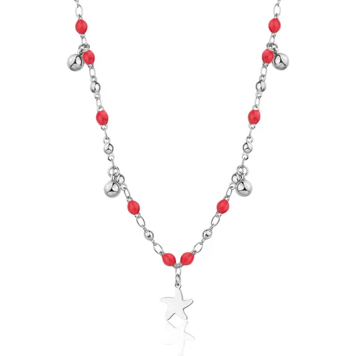 S'Agapõ Korálkový náhrdelník s přívěsky Hvězdice Vibes SVB55