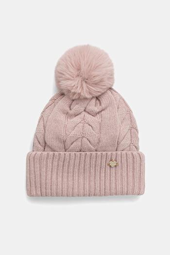 Detská vlnená čiapka Jamiks DRACO II ružová farba biela, JZI246