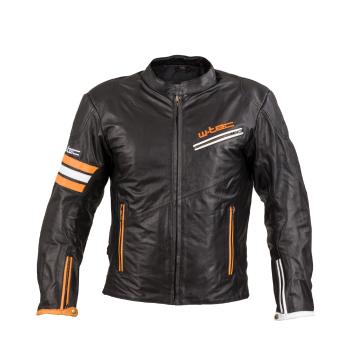 Kožená moto bunda W-TEC Brenerro  Black-Orange-White  3XL