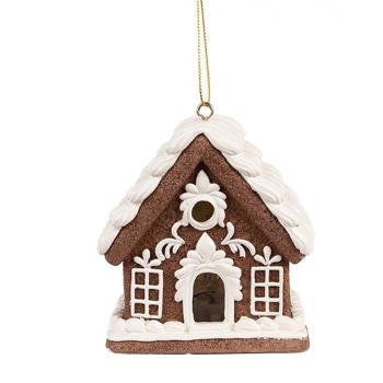 Závěsná svítící ozdoba perníková chaloupka Gingerbread House - 8*6*9 cm 6PR4361