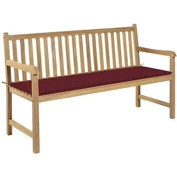 SHUMEE Zahradní lavice s vínovou poduškou 150 cm teak 3062712 (3062712)