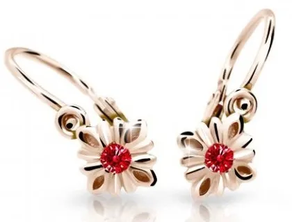 Cutie Jewellery Půvabné dětské náušnice z růžového zlata C2261-10-X-4 červená