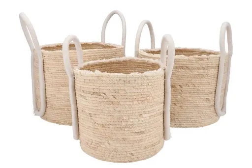 3ks koš květináč z trávy s uchy Venice - Ø35*28 / Ø30*25 / Ø25*25 cm daan kromhout