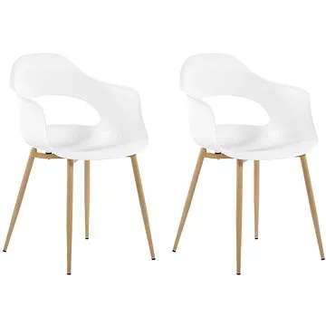 Sada 2 jídelních židlí bíla UTICA, 208621 (beliani_208621)