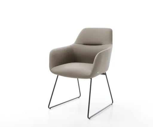 Jídelní židle Pejo-Flex pravá kůže béžová tenká podnož černá