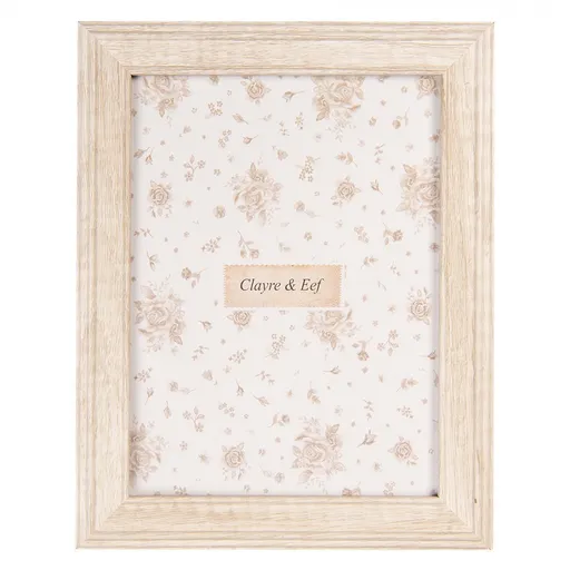 Béžový dřevěný fotorámeček M - 17*2*22 cm / 13*18 cm Clayre & Eef