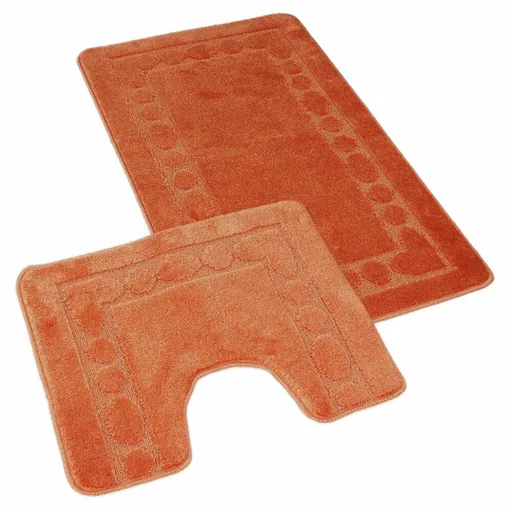 Kvalitex Sada koupelnových předložek Rám terra, 60 x 100 cm, 60 x 50 cm